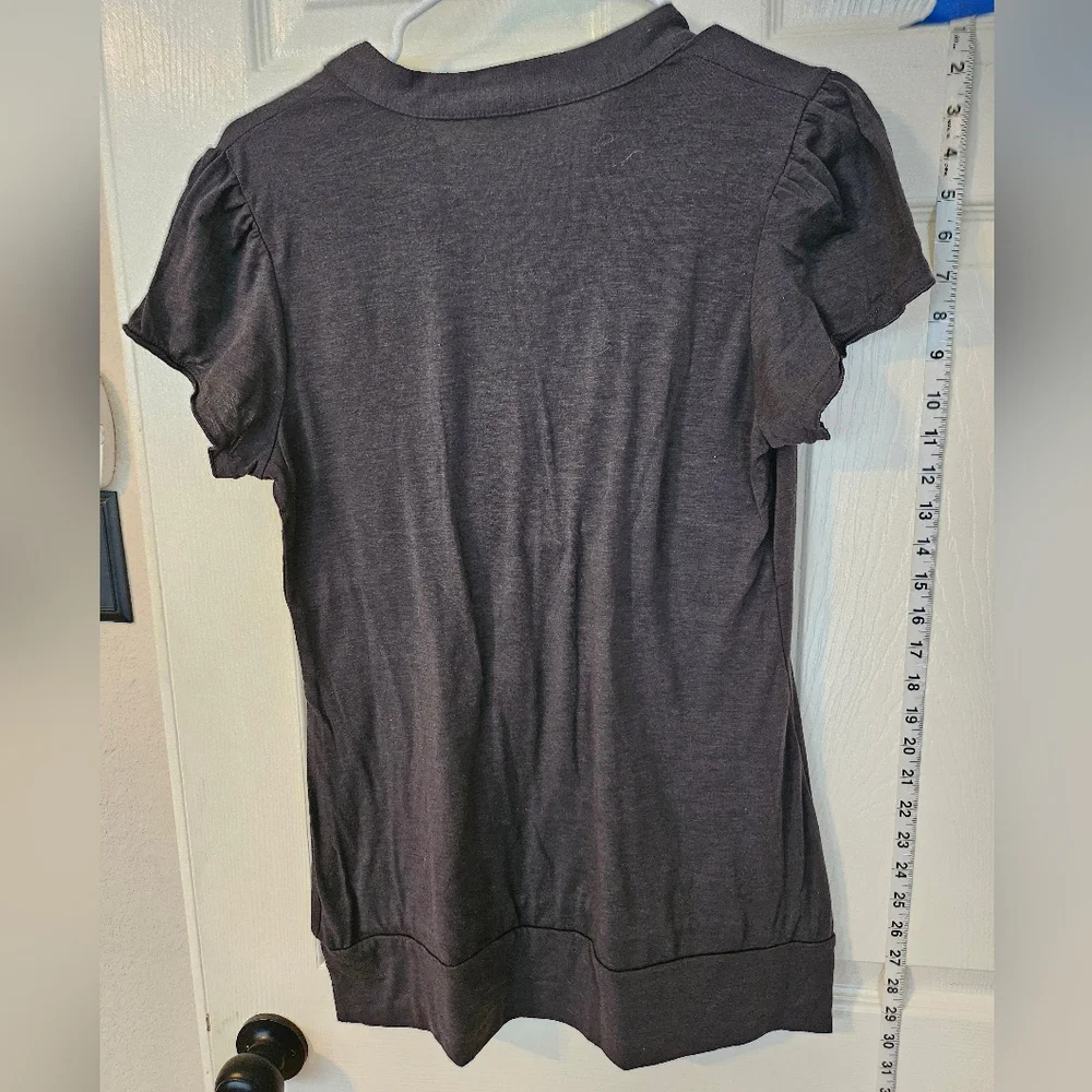 Gray Ruffled Women's Top - Picture 3 of 3